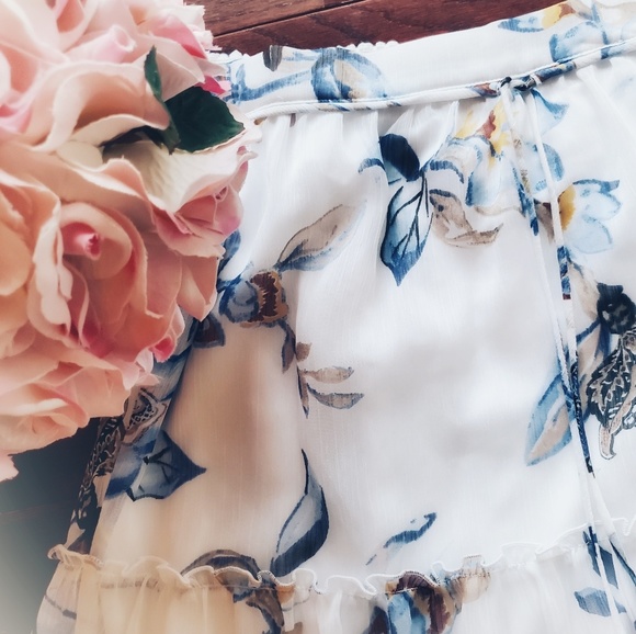 WHBM | Floral Maxi Skirt | Blue, white - Picture 3 of 8